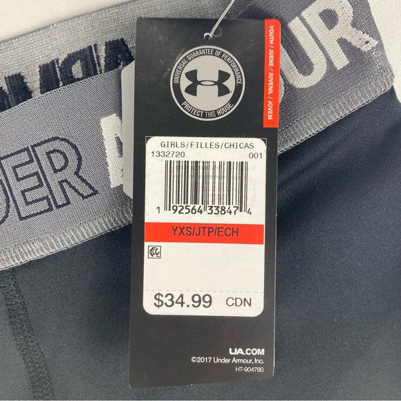 NWT Under Armour Girl's Heat Gear Capri Leggings - Size YXS (7) - Picture 5 of 9